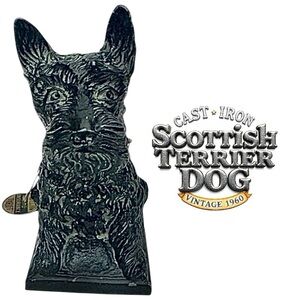 Cast Iron Scottish Terrier Dog Preferred Bank Ser Co Brooklyn N.Y Black  5" Safe